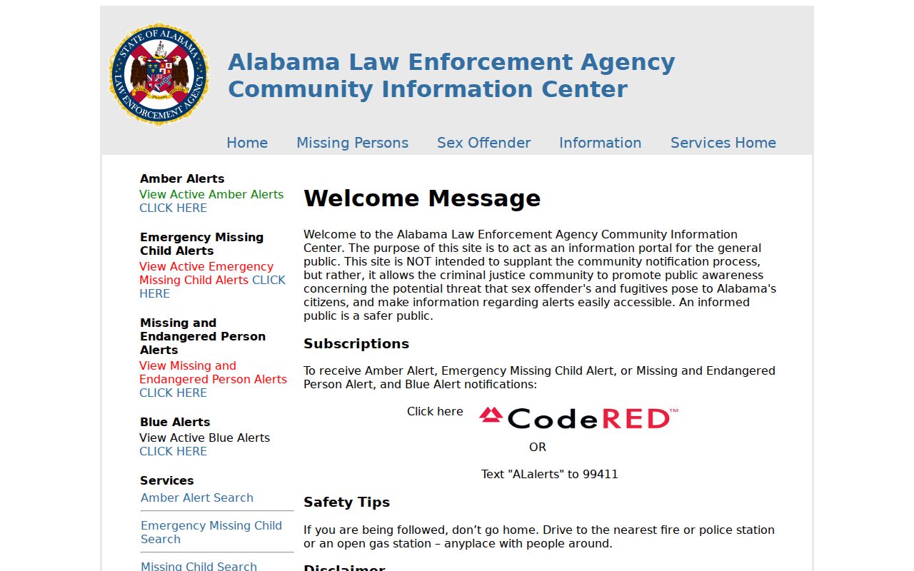 Coffee County arrest history and ALEA community information portal