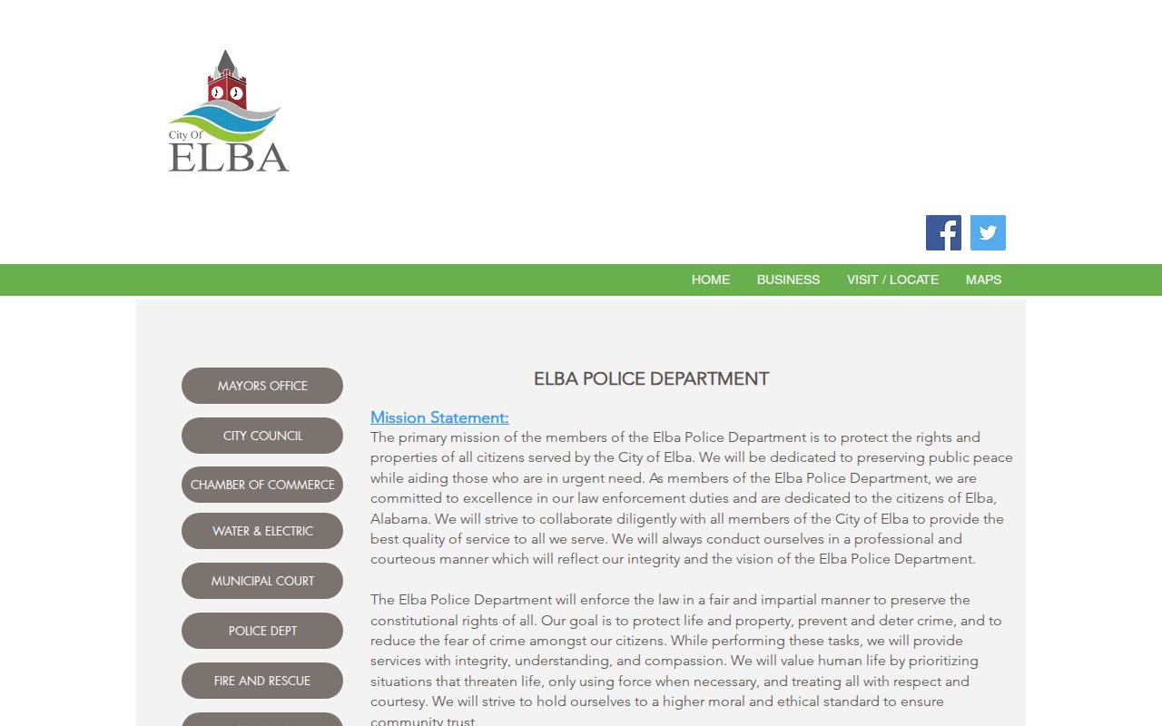 Elba criminal history and Police Department records source