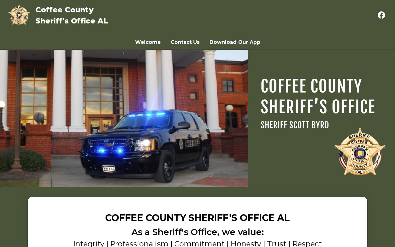 Coffee County Sheriff criminal record contact channel
