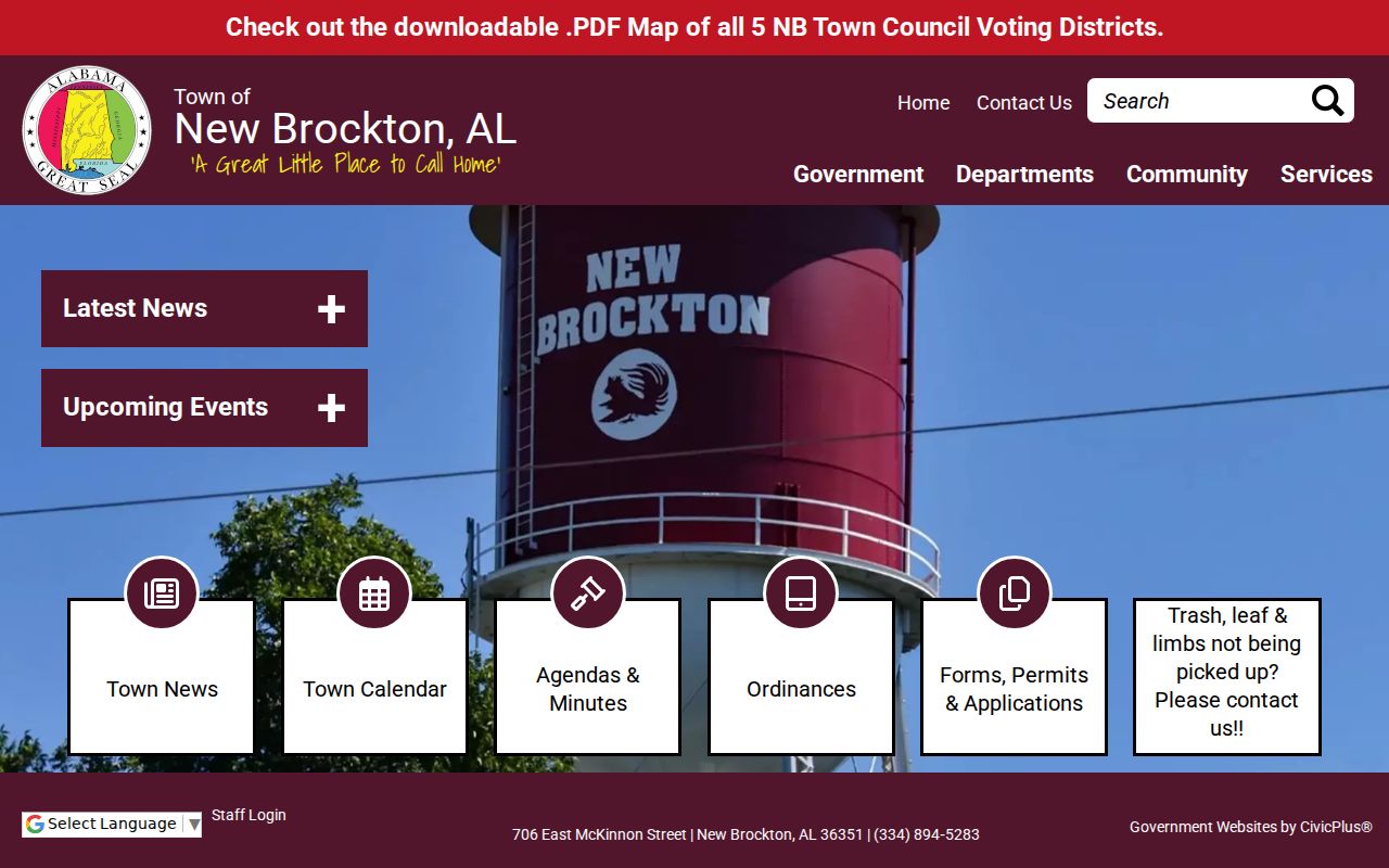 New Brockton criminal records and official town routing source